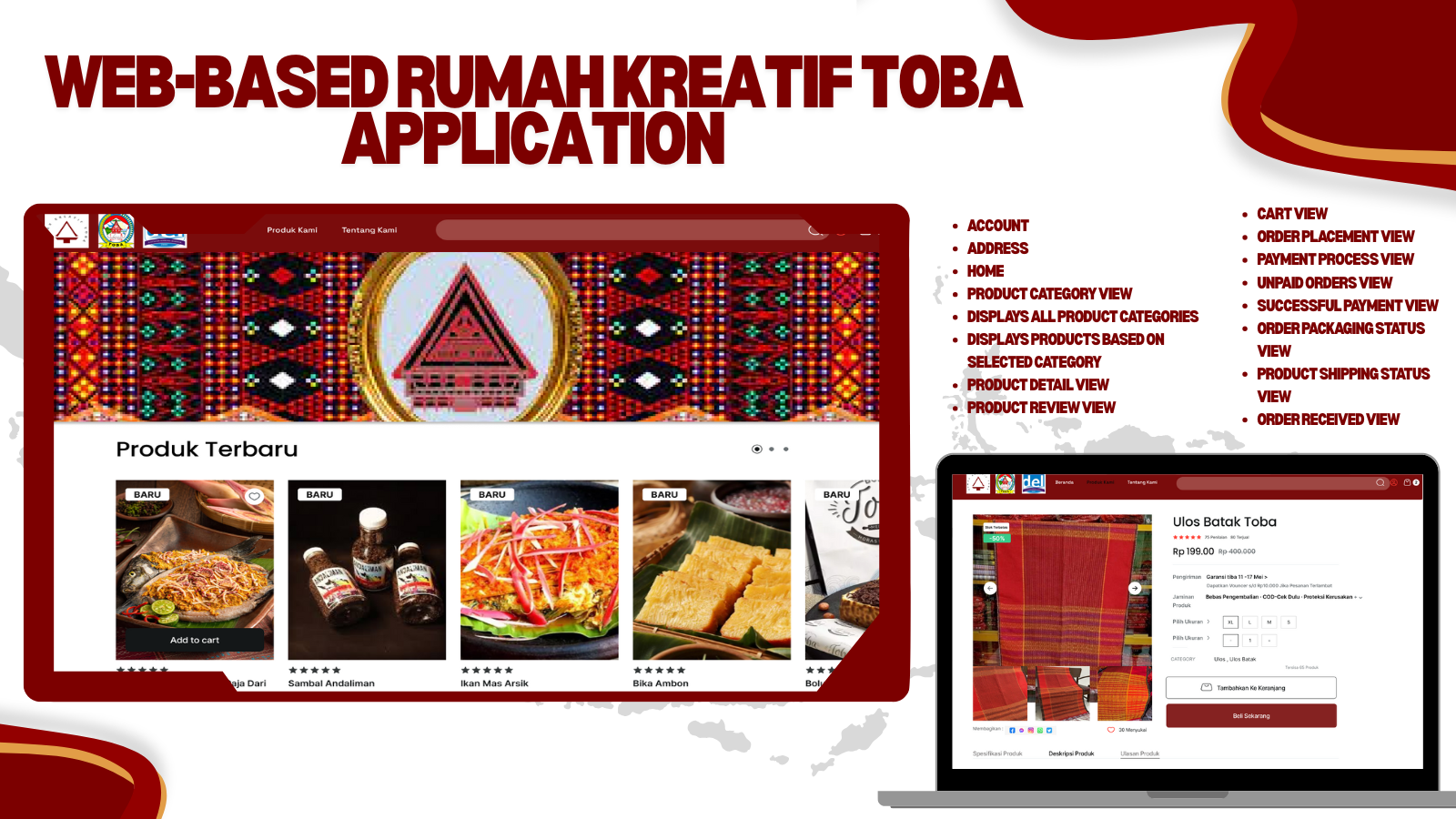 Web-Based Rumah Kreatif Toba Application